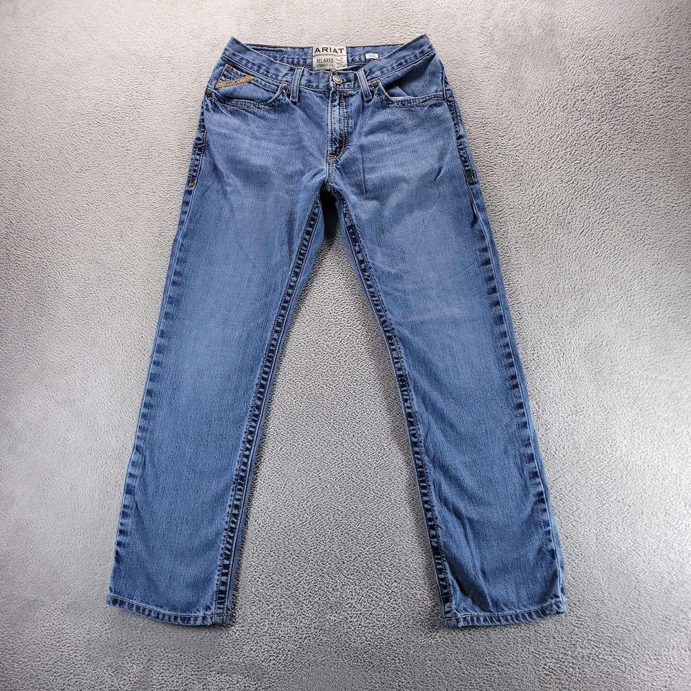 Ariat Jeans Mens 33x32 Blue M4 Buckeye Relaxed Straight Medium Wash Workwear